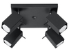 Plafon LAMPA sufitowa SL.0102 reflektorki OPRAWA metalowa czarna