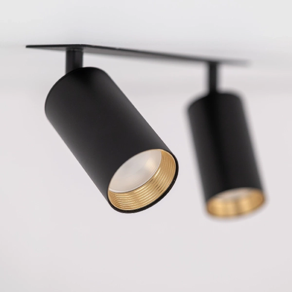 Minimalistyczna lampa sufitowa Amis 10807 ruchome tubki czarne złote