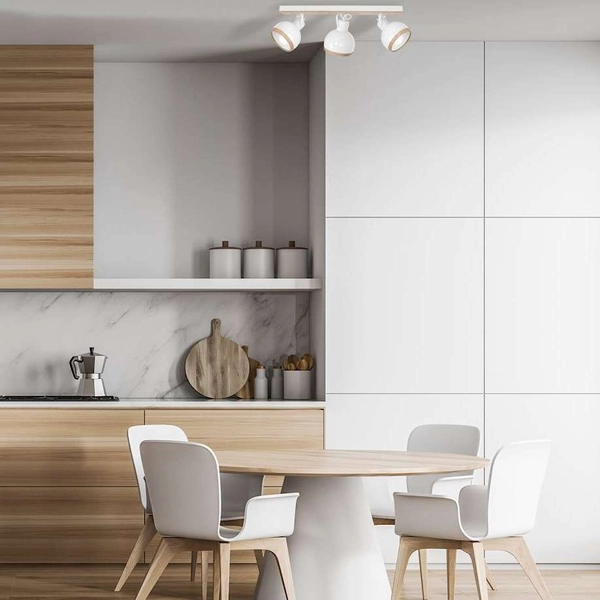 Plafon LAMPA sufitowa OVAL MLP8651 Milagro regulowana OPRAWA reflektorki hygge białe drewno