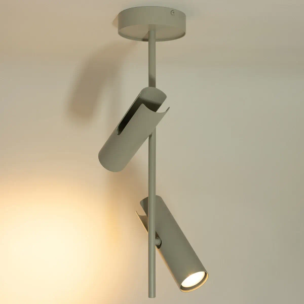 Plafon do sypialni Leda 2 41148 z regulacją tubki szare beżowe