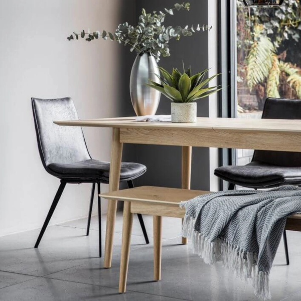 Jadalniane krzesło z ekoskóry Hinks 5055999244084 szare czarne