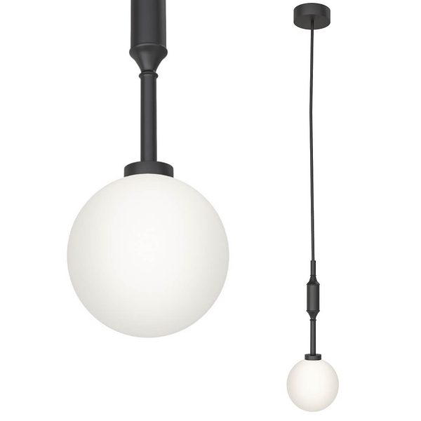 Wisząca lampa czarna biała Ero I okrągły zwis nad wyspę