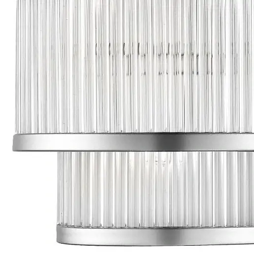 Klasyczna Lampa ścienna SERGIO W0528-02B-B5AC szklana kinkiet srebrny