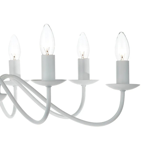 Wisząca lampa świecznikowa Irwin IRW0802 do jadalni biała