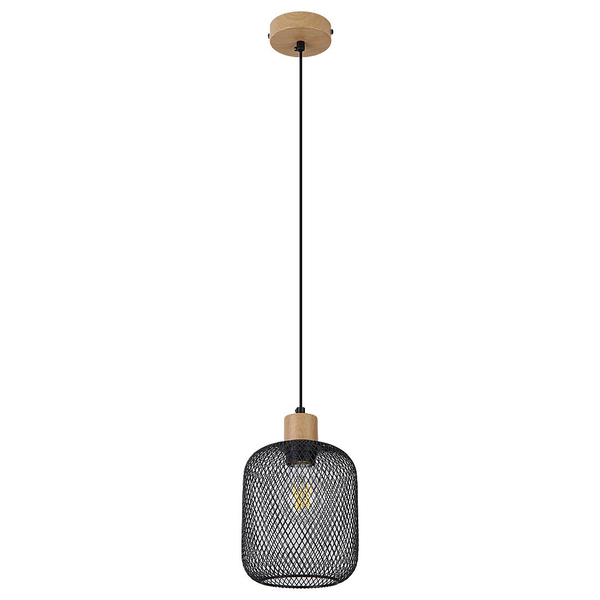 Metalowy zwis ażurowy Grendel 3131 czarna lampa wisząca do sypialni
