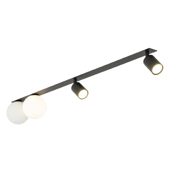 Minimalistyczna lampa sufitowa Vox 10929 mleczne kule tubki czarny