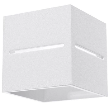 Kinkiet LAMPA ścienna SL.0206 kwadratowa OPRAWA metalowa kostka cube przyścienna biała