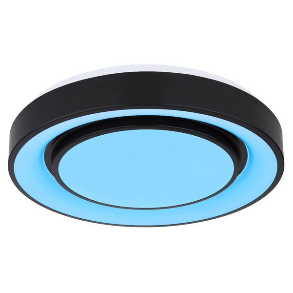 Okrągła LAMPA sufitowa SULLY 41368-24 Globo metalowy plafon LED RGB 24W 3000K - 6500K czarny