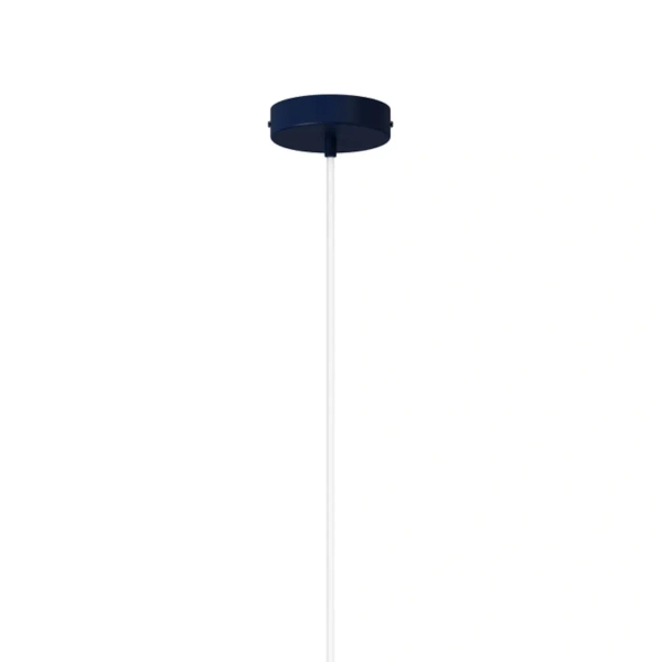 Lampa wisząca granatowa VITRUM metalowa kopuła 1xE27 nad wyspę 41639