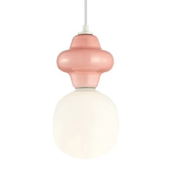 Lampa wisząca ceramiczna Latera PND-94331-1S-PK do jadalni różowy