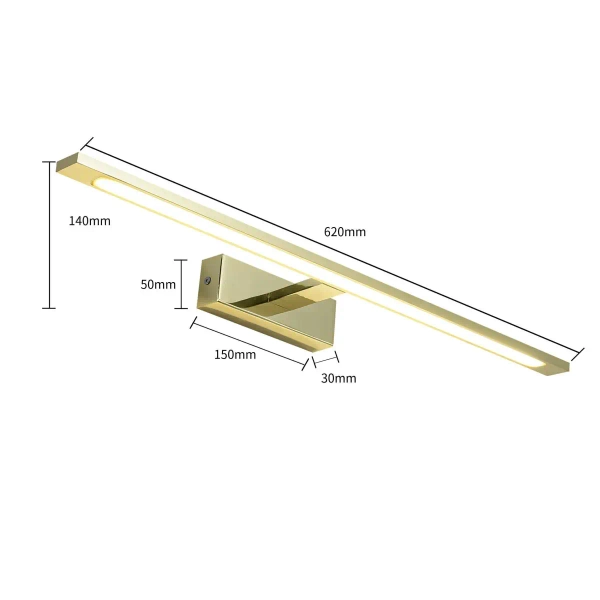 Ścienny kinkiet Isla GS-LWB-20W GOLD CCT LED 20W 3000-6000K IP44 złoty