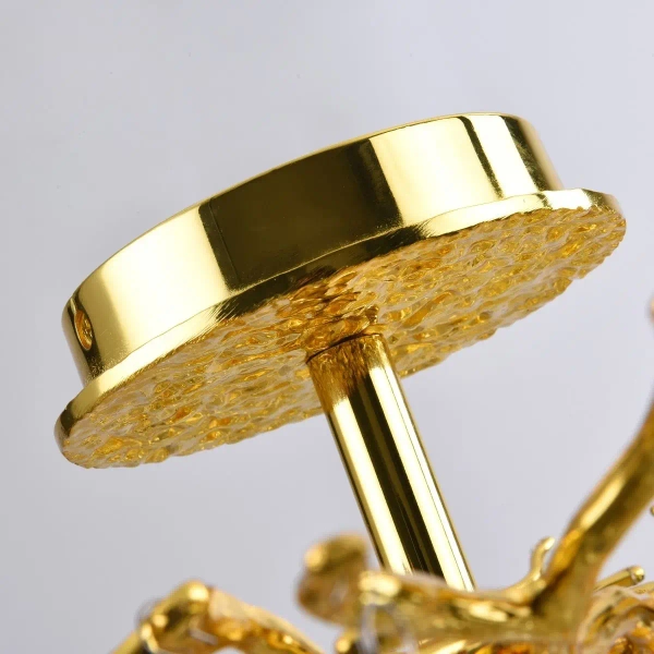 Sufitowa lampa kryształowa CINDY MX4115-6B-EGN-II liście złoty