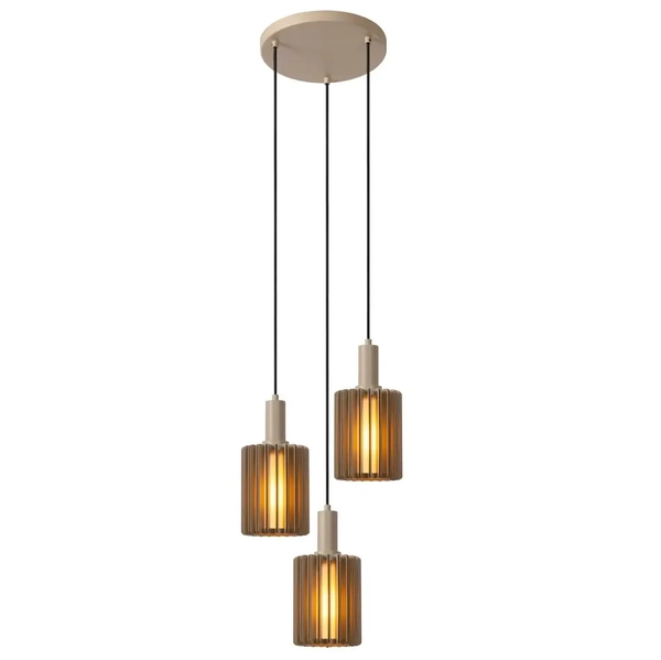 Wisząca potrójna lampa Lambres 45410/13/41 Lucide nad wyspę szara