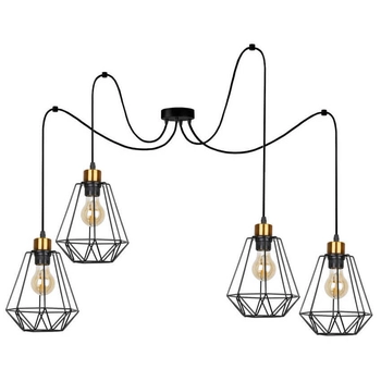 Wisząca lampa loftowa Primo 34-00309 Candellux druciaki czarne złote