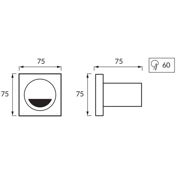 Schodowa LAMPA ścienna KAMI LED 3,5W 4000K 03123 Ideus kwadratowa OPRAWA wpust metalowy IP44 biały