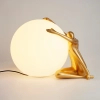 Lampa stołowa dekoracyjna WOMAN ST-6022-A biała złota włókno szklane akryl E27 kulista