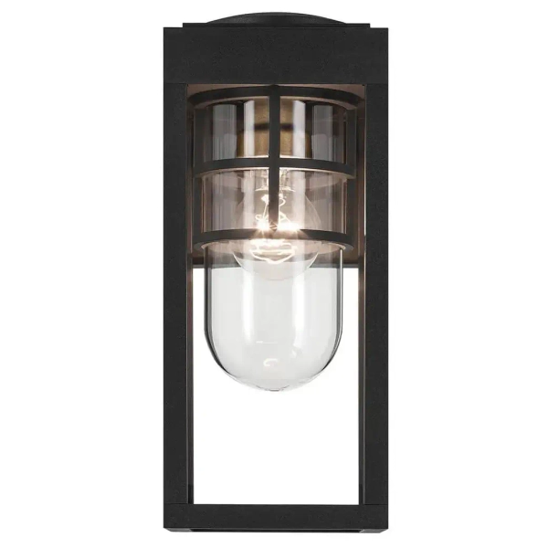 Elewacyjna lampa szklana Hone KL-HONE-S-BKT lampion IP44 czarna