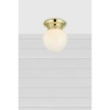 Klasyczna lampa sufitowa Ronda 109030 mleczna kula IP44 mosiądz