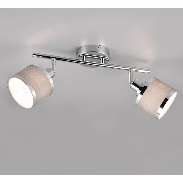Materiałowa lampa sufitowa Arosa 812100206 do pokoju srebrna chrom