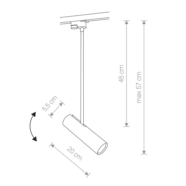 Reflektorek LAMPA sufitowa PROFILE EYE 9324 Nowodvorski metalowa OPRAWA tuba do 1-fazowego systemu szynowego biała
