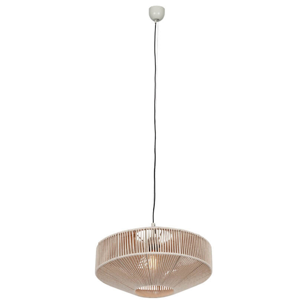 Sypialniana lampa zwisająca SVEA 364700144 Trio boho bawełniana beżowa