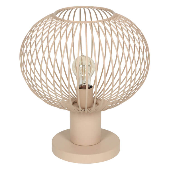 Lampka stolikowa druciana GILA 565790166 Trio kula do sypialni beżowa