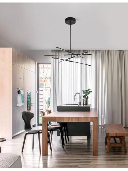 Sufitowa lampa ledowa Bell do przedpokoju 40W czarna