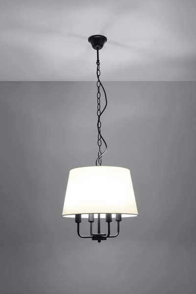 Salonowa lampa wisząca Pasteri 31-01368 Candellux abażurowa beż czarna