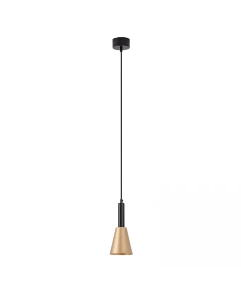 Metalowa lampa wisząca nad stół 22180 LED 7W 3000K tuba czarny złoty