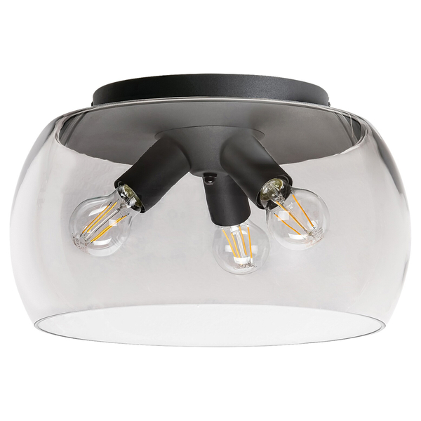 Szklana lampa sufitowa Ursula 3189 Rabalux do jadalni czarna przezroczysta
