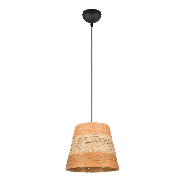 Wisząca lampa ekologiczna JOELINE R31731926 boho czarny brązowy