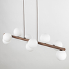 Lampa wisząca do salonu Estera 10273 bubbles belka drewniana biała