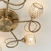 Szklana lampa sufitowa Aherne 73757 koraliki mosiądz przezroczysty