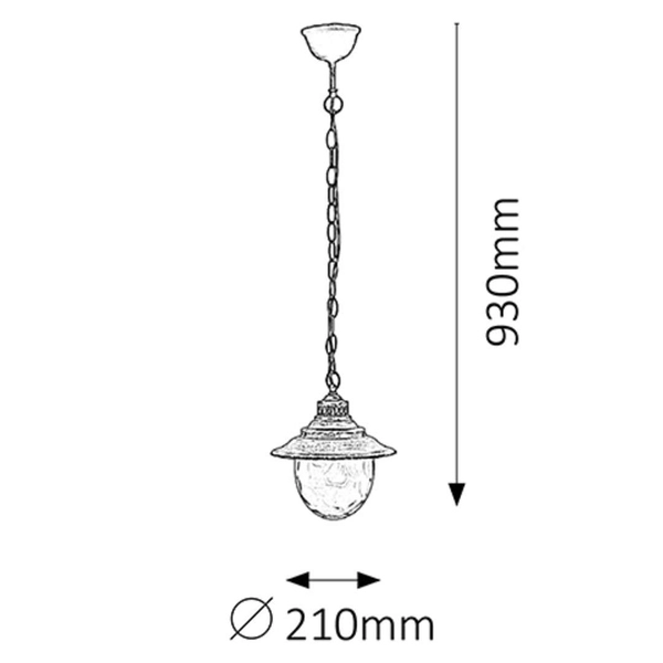 Zewnętrzna LAMPA wisząca BARCELONA 8678 Rabalux ogrodowa OPRAWA zwis outdoor IP43 antyczne złoto