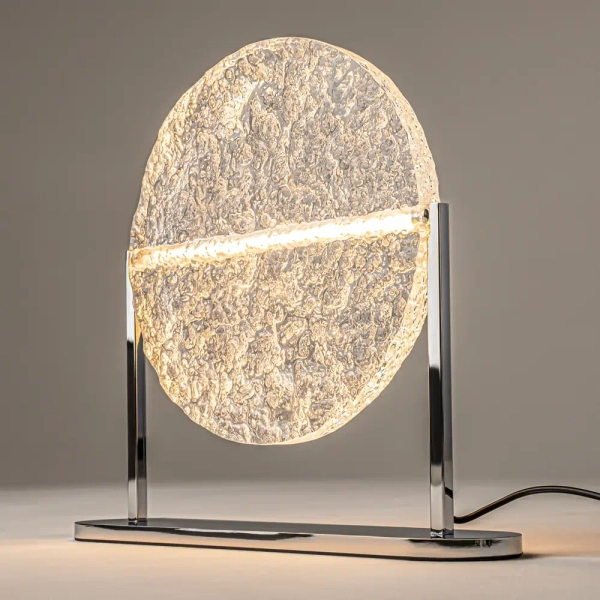 Okrągła lampa stołowa Mangata MOD387TL-L8CH3K LED 7W 3000K chrom