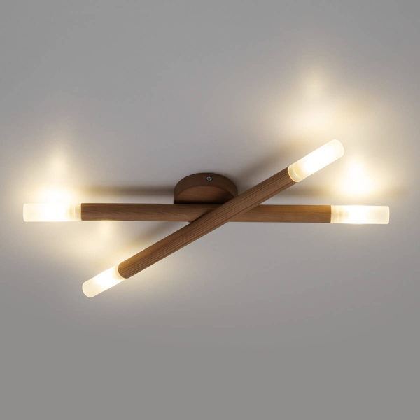 Lampa nasufitowa do kuchni Noble 4524 boho naturalna drewniana