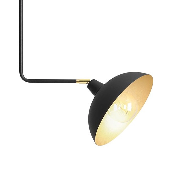 Czarna lampa wisząca Espace 1036G1 Aldex z regulacją do salonu czarna