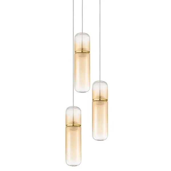 Żyrandol z tubami REBALVO LE45200 LED 21W 3000K złota