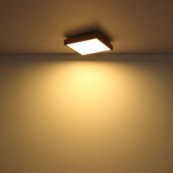 Skandynawska LAMPA sufitowa DORO 416080WD3 Globo ekologiczny plafon LED 36W 3000K do gabinetu drewno