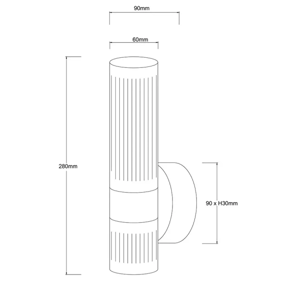 Ryflowana naścienna lampa Ambiente LP-1510/1W GR przezroczysty grafit