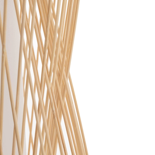 Zwisająca lampa Puket 11162 gniazdo japandi cage bambusowa metalowa biała