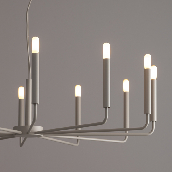 Metalowa lampa wisząca Orto 11465 nad stół świecznikowa jedwabisty szary