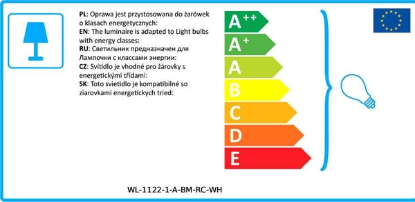 Abażurowa LAMPA ścienna NORTE WL-1122-1-A-BM-RC-WH Italux klasyczna OPRAWA prostokątny kinkiet czarny biały