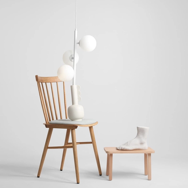 Kuchenny zwis nad wyspę Fin 1120E_S Aldex szklane kule biały