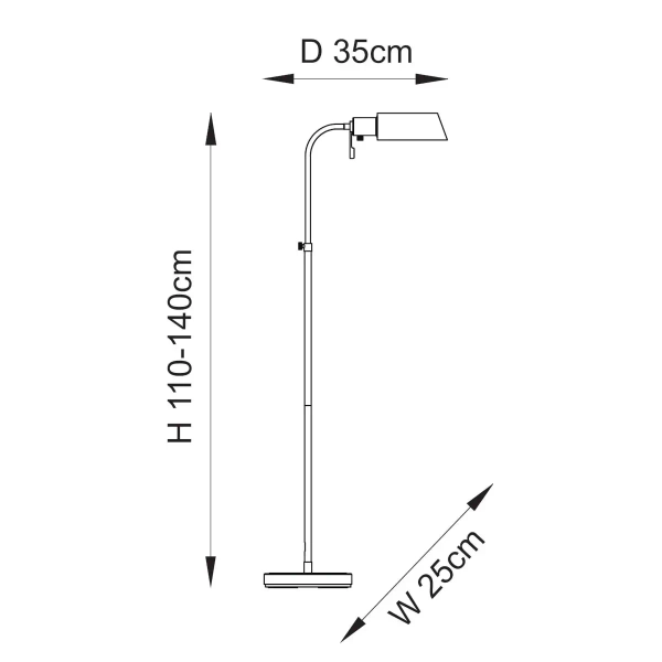 Stojąca lampa regulowana Pharmacy 114205 metalowa mosiądz