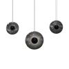 Salonowa lampa wisząca ANDORA przydymiona czarna LED 3x27W 3000K szklana ze ściemniaczem AZ6885