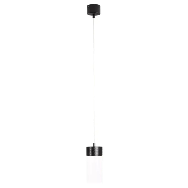 Podłużna lampa wisząca FUSION P0640 LED 7W 3000K szklana czarna
