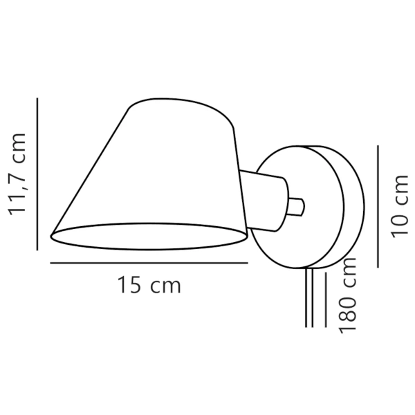 Ścienna lampa Stay 2220381003 DFTP industrialna do sypialni czarna
