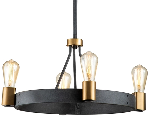 Żyrandol wiszący QN-SILAS-4P-DZ minimalizm czarny złoty