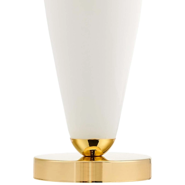 Abażurowa LAMPKA biurkowa REA 40608101 Kaspa stojąca LAMPA stołowa do sypialni nocna złota biała